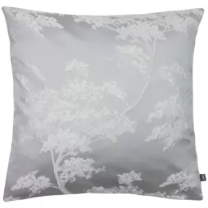 image of Ashley Wilde Jacquard Satin Japonica Cushion Cover (50cm x 50cm) (Silver)