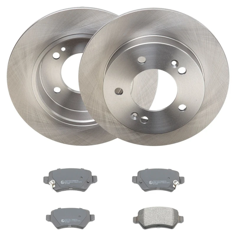 Image of RIDEX 3405B2388 Brake disc and pads set Rear Axle, Brake Disc Type: Solid, with acoustic wear warning Brake Set,disc brakes (3405)