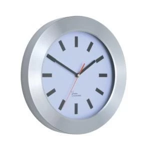 Image of Original Wall Clock with Brushed Aluminium Case Diameter 300mm