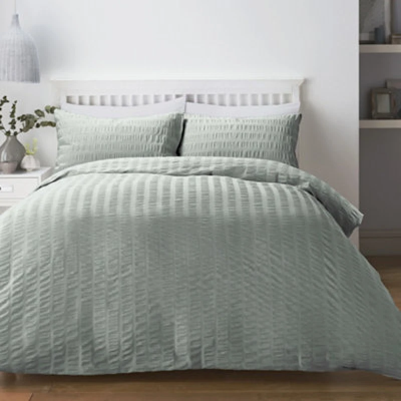 Image of Serene Honely Duvet Cover and Pillowcase Set Duck Egg (Blue)