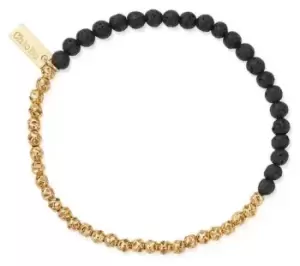 image of ChloBo GBBLHAMM Mens Gold Plated Black Lava Principal Jewellery