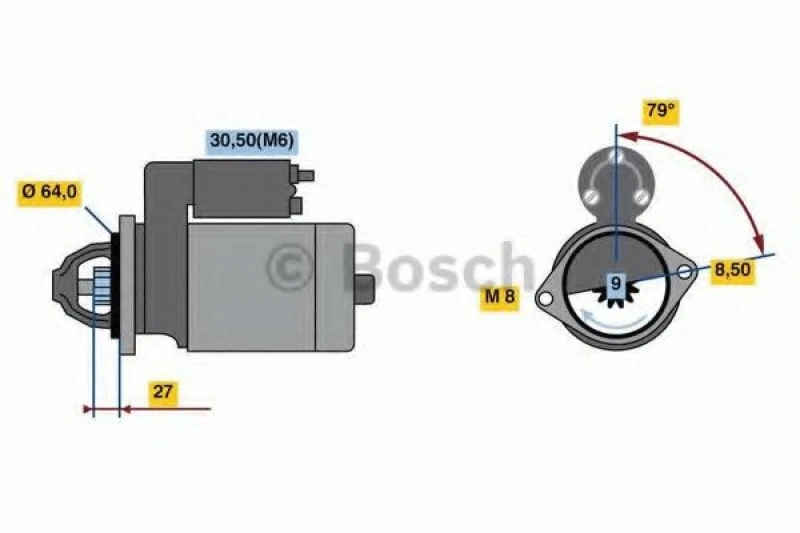 Image of Starter motor Bosch 0 986 022 730