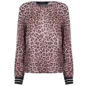 image of SET Long Sleeve Animal Blouse - 0329 Rose Grey