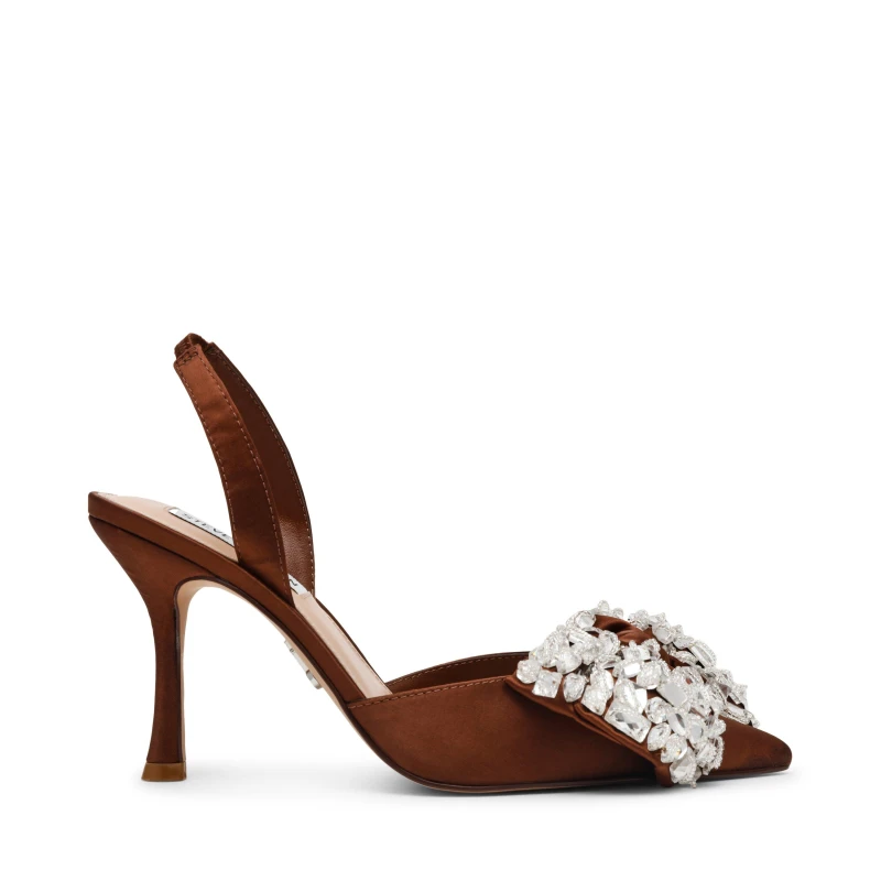 Image of Steve Madden Lovie 100 Pumps Brown Stn female 4 (37)