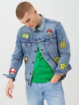 Image of Levis Logo Gang Denim Trucker Jacket - Blue