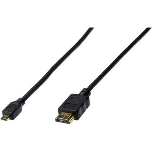 Image of Digitus Digitus HDMI Cable HDMI-A plug, HDMI-Micro-D plug 1m Black AK-330109-010-S gold plated connectors HDMI cable AK-330109-010-S