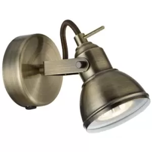 image of Searchlight 1541AB Focus Antique Brass Single spotlight 82-012