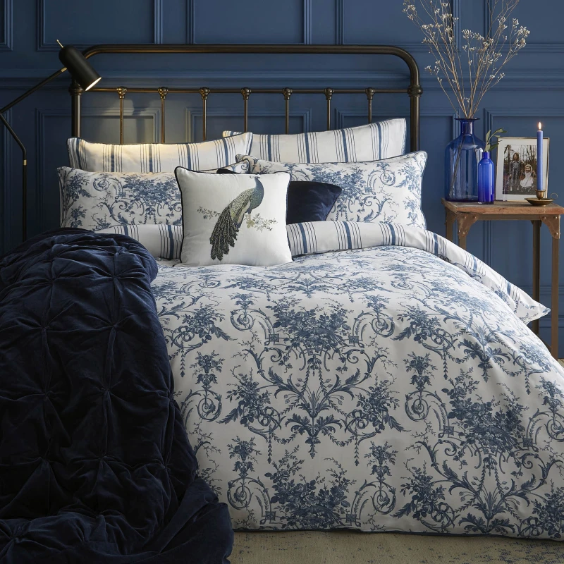 Image of Laura Ashley Tuileries Duvet Cover Bedding Set Midnight