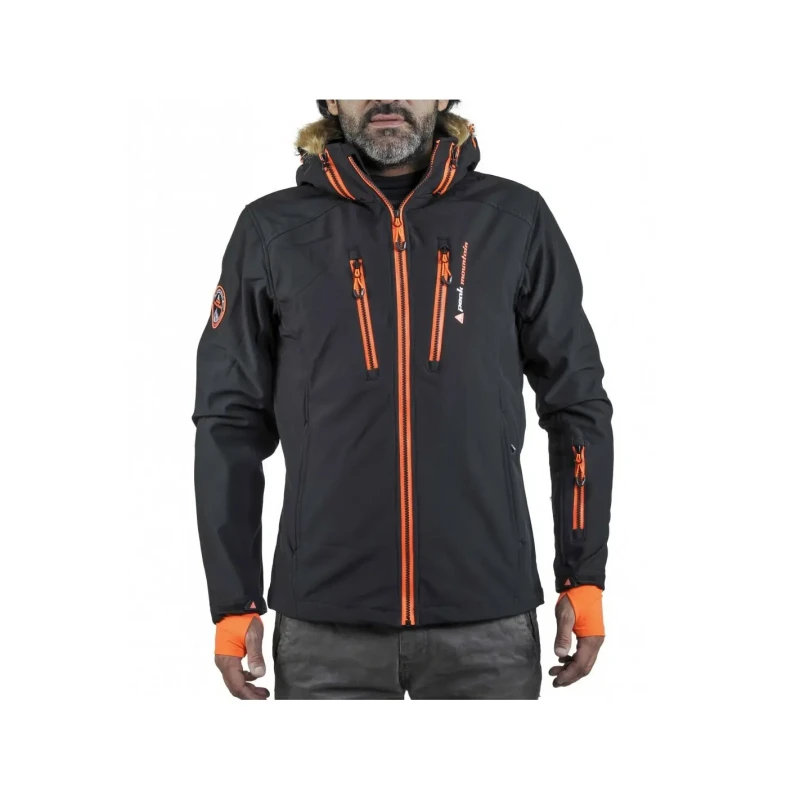 Image of Peak Mountain Softshell jacket with fake fur Peak Mountain Casada Noir Male M CASADA/KS-NOIR