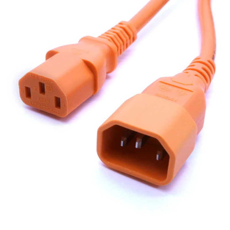 Image of Cablenet 0.5m IEC C14 - IEC C13 Orange PVC 1.0mm Power Leads
