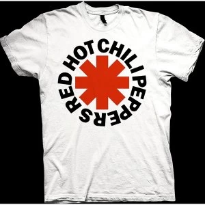 Image of Red Hot Chili Peppers - Red Asterisk Mens Large T-Shirt - White