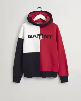 image of GANT Teens Teens Retro Shield Contrast Hoodie (158/164) Red