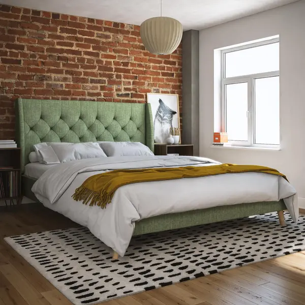 Image of Novogratz Her Majesty Linen Bed Green