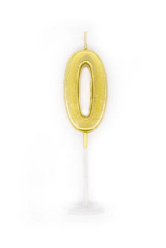 Image of Shatchi Gold 0 Number Candle Birthday Anniversary Party Cake Decorations Topper Gold unisex