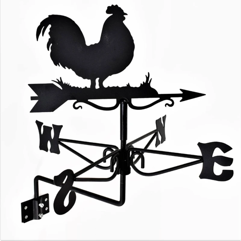 Image of Buttercup Farm Mini Cockerel Weathervane - Steel - L38 x W38 x H47.5cm - Black Unisex