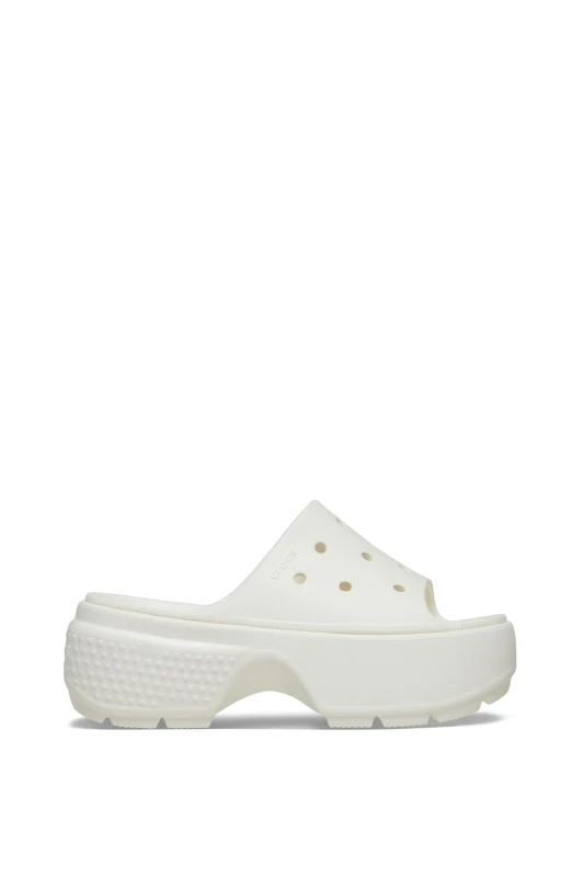 Image of Crocs Unisex Stomp Slides Chalk W9/M8