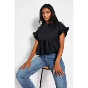 Image of I Saw It First Black Frilled Sleeve Blouse - Black