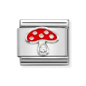 image of Nomination Classic Silver & CZ Mushroom Charm