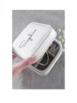 image of Personalised White Travel Jewellery Case