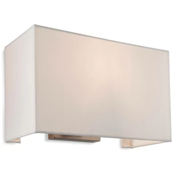 Image of Firstlight - Fargo - 1 Light Single Indoor Wall Light Brushed Steel, Cream Shade, E27