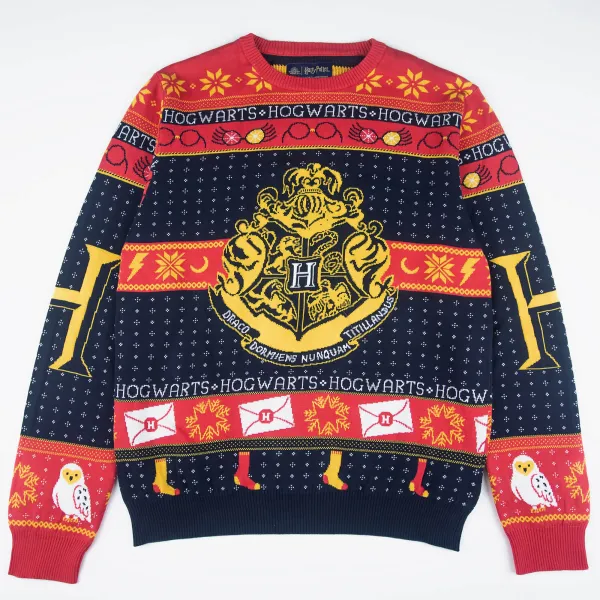 Image of Harry Potter Back To Hogwarts Knitted Christmas Jumper - XL