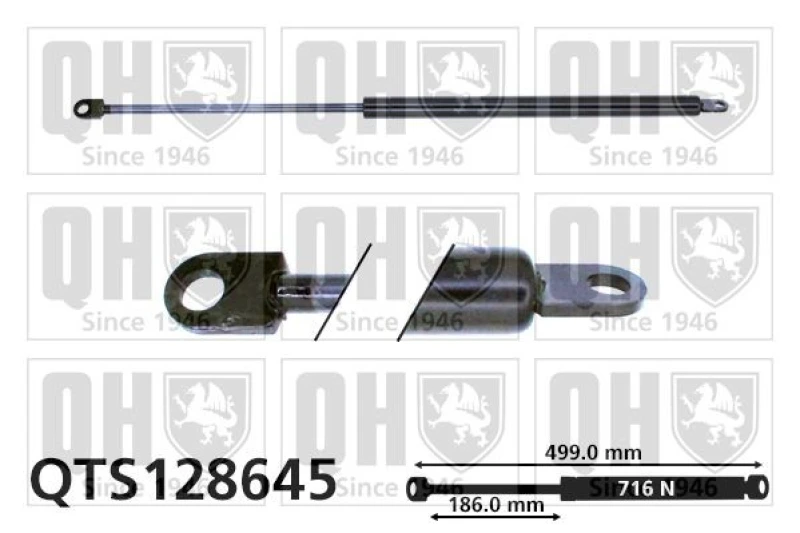 Image of QUINTON HAZELL Tailgate strut QUINTON HAZELL QTS128645