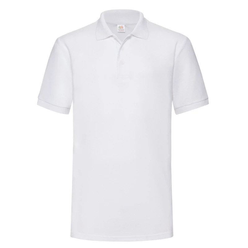 Image of Fruit Of The Loom Fruit of the Loom Men Pique Polo Shirt in White Size: Small White S Male 5063470441891