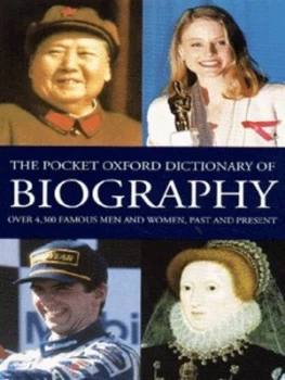 Image of The Pocket Oxford Dictionary of Biography by Angus Stevenson Book