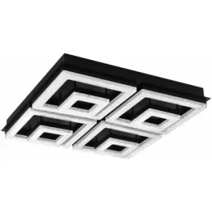 Image of Loops - Flush Ceiling Light Colour Black Shade Black Clear Plastic Crystal Bulb LED 48W