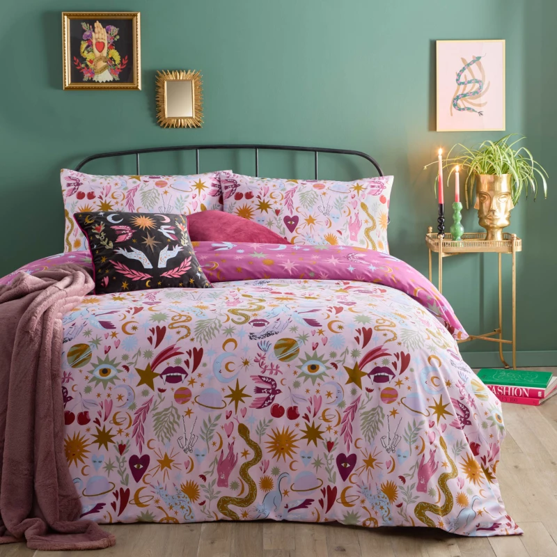 Image of Furn Furn Enchanted Printed Reversible Duvet Cover Set Size: Super King Multi Super King Unisex 5025532841315
