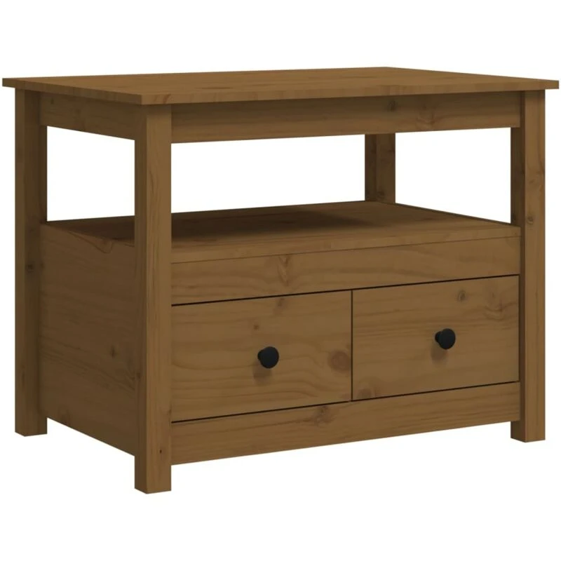 Image of Vidaxl Coffee Table Honey Brown 71X49X55cm Solid Wood Pine, Brown 820939