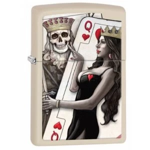 Image of Zippo Queen of Hearts Classic Cream Matte
