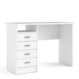 Image of Function Plus 4 Drawer Desk In White