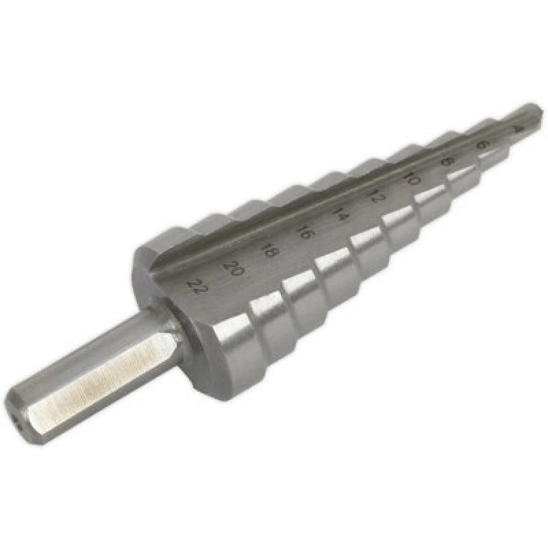 Image of Loops HSS M2 Double Flute Step Drill Bit - 4mm to 22mm - Precision Hole Drilling Bit Multi