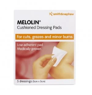 image of Melolin Dressing Pads 5x5cm 5 Dressings