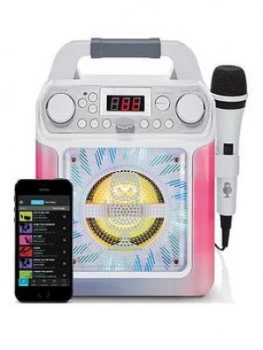 image of Groove Mini - Disco Light Mp3+G Karaoke System With Voice Changer Effects ; White