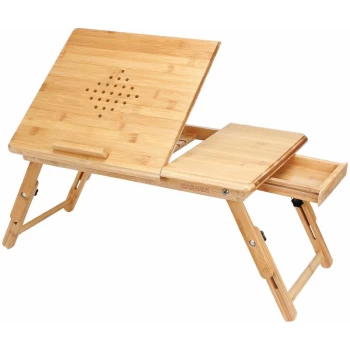 Image of Casaria - Deuba Folding Laptop Stand Table Desk Adjustable Lapdesk PC Desktop Notebook Bamboo Bed Sofa Tray Drawing Writing Working