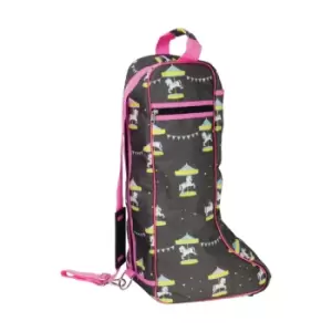 image of Little Rider Merry Go Round Boot Bag (One Size) (Grey/Pink)