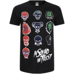 Image of DC Comics Mens Suicide Squad Villain Skull T-Shirt - Black - M