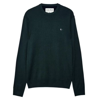 image of Jack Wills Seabourne Crew Neck Logo Jumper - Dark Green