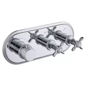 image of Chrome Concealed Thermostatic Shower Valve 2 Outlet - Camden