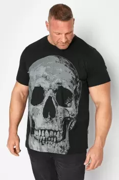 image of Large Skull Print T-Shirt