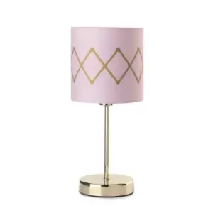 Image of Rosita Table Lamp With Round Shade, Pink