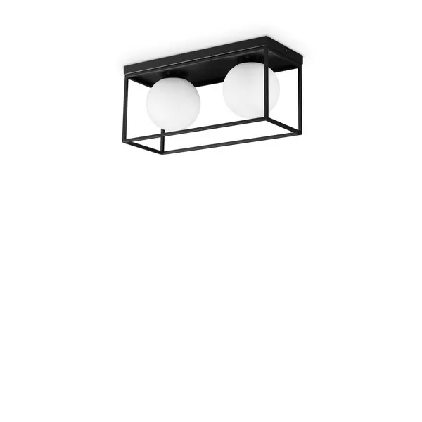 Image of Lingotto 2 Light Globe Ceiling Light Black