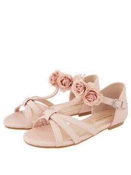 Monsoon Girls Ariah Pink Corsage Sandal - Pale Pink