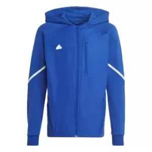 Image of adidas Designed for Gameday Full-Zip Hoodie Kids - Semi Lucid Blue / White