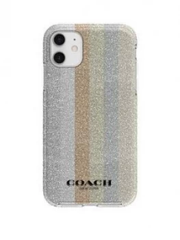 image of Coach Protective Case For iPhone 11 - Glitter Americana Neutral Silver Glitter/Gold Glitter/Rose Gold Glitter/Multi