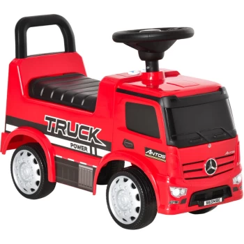 Image of 3-in-1 Licensed Mercedes-Benz Ride-On Car Truck Walker 12-36 Months Red - Homcom