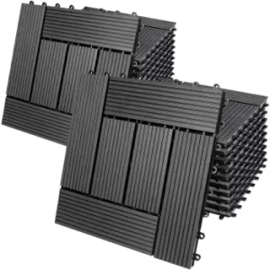 Image of WPC Decking Tiles Waterproof Flooring Terrace Balcony Garden Patio Outdoor Sidewalks Composite Deck Floor 22x Mosaik anthrazit (de)