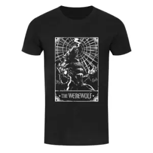 Image of Deadly Tarot Mens The Werewolf T-Shirt (XXL) (Black/White)